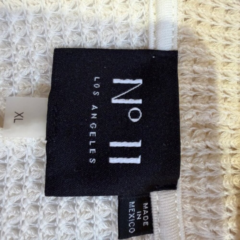 NWT No.11 XL Cream Cowl Short Sleeve Waffle-like Top - Picture 4 of 11